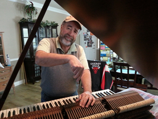 John Niems tuning a piano in Las Vegas, Nevada